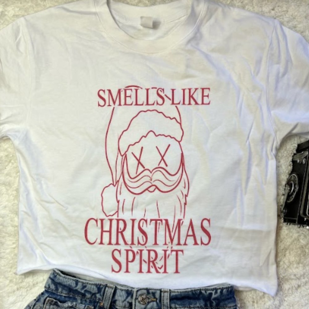 Smells Like Christmas Spirit Nirvana Teen Spirit Bad Santa Anti Holidays T-shirt